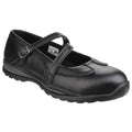 Black - Front - Amblers Womens-Ladies 55 S1P Buckle Safety Shoes