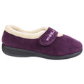 Plum - Back - Fleet & Foster Womens-Ladies Capa Floral Touch Fasten Slippers