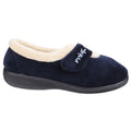 Navy - Back - Fleet & Foster Womens-Ladies Capa Floral Touch Fasten Slippers