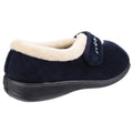 Navy - Side - Fleet & Foster Womens-Ladies Capa Floral Touch Fasten Slippers