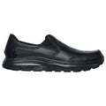 Black - Back - Skechers Mens Leather Flex Advantage SR - Bronwood Slip On Shoes