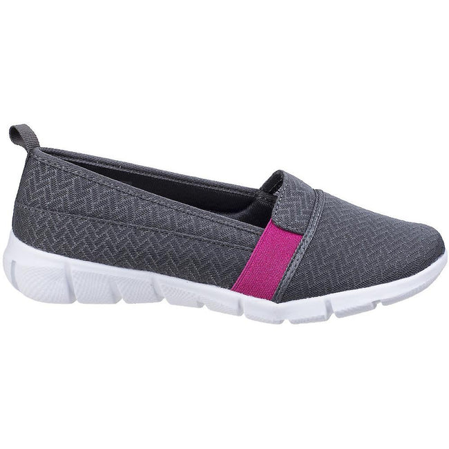 Grey - Back - Fleet & Foster Womens-Ladies Canary Summer Shoes