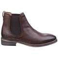 Dark Brown - Back - Cotswold Mens Corsham Town Leather Pull On Casual Chelsea Ankle Boots