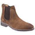 Camel - Front - Cotswold Mens Corsham Town Leather Pull On Casual Chelsea Ankle Boots