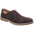 Brown - Front - Cotswold Mens Chatsworth Suede Oxford Brogue Lace Up Casual Shoes