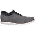 Dark Grey - Back - Hush Puppies Mens Expert Knit Oxford Lace Up Trainer