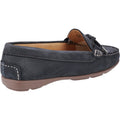 Navy - Side - Hush Puppies Womens-Ladies Maggie Slip On Moccasin