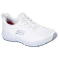 White - Front - Skechers Womens-Ladies Squad Lace Up Safety Shoes