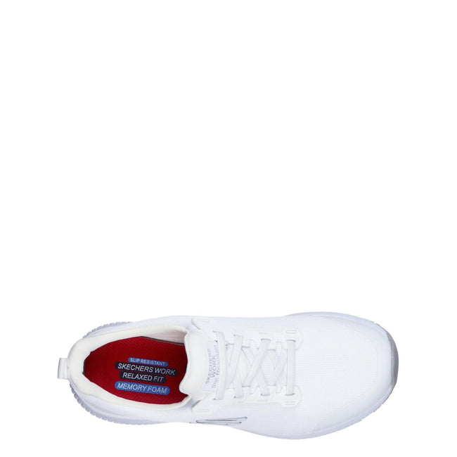 White - Lifestyle - Skechers Womens-Ladies Squad Lace Up Safety Shoes