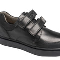 Black - Close up - Geox Boys J Riddock Touch Fastening Leather Shoe