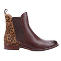 Brown Leopard Print - Back - Hush Puppies Womens-Ladies Chloe Slip On Leather Ankle Boot