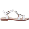 White - Front - Hush Puppies Womens-Ladies Lucia T-Bar Buckle Leather Sandal