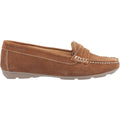 Tan - Back - Hush Puppies Womens-Ladies Margot Suede Leather Loafer Shoe