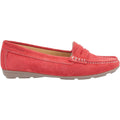 Red - Back - Hush Puppies Womens-Ladies Margot Suede Leather Loafer Shoe