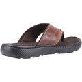 Brown - Side - Hush Puppies Mens Connor Leather Flip Flop