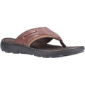 Brown - Front - Hush Puppies Mens Connor Leather Flip Flop
