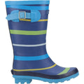 Blue-Green-Yellow - Side - Cotswold Boys Stripe Wellington Boot