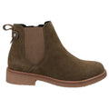 Khaki - Back - Hush Puppies Womens-Ladies Maddy Suede Ankle Boots