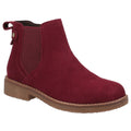 Bordeaux Red - Front - Hush Puppies Womens-Ladies Maddy Suede Ankle Boots