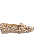 Brown-Black - Back - Hush Puppies Womens-Ladies Margot Leopard Print Suede Loafers