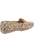 Brown-Black - Side - Hush Puppies Womens-Ladies Margot Leopard Print Suede Loafers