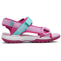 Fuchsia-Light Pink-Cyan - Back - Geox Girls Borealis Sandals