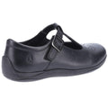 Black - Side - Hush Puppies Girls Eliza Leather School Shoes