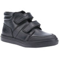 Black - Front - Hush Puppies Boys Seth Leather School Shoes
