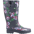 Grey-Pink - Close up - Cotswold Womens-Ladies Blossom Wellington Boots