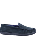 Navy - Back - Cotswold Mens Sodbury Suede Moccasin Slippers