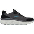 Black - Back - Skechers Mens D´Lux Walker Bersaga Leather Relaxed Fit Trainers