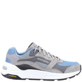 Grey-Blue - Back - Skechers Mens Global Jogger Leather Trainers