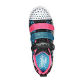 Black-Pink-Blue - Close up - Skechers Girls Twinkle Toes Star Trainers