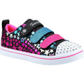 Black-Pink-Blue - Front - Skechers Girls Twinkle Toes Star Trainers