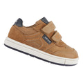 Caramel-Navy - Pack Shot - Geox Boys Trottola Leather Trainers