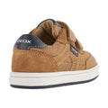 Caramel-Navy - Close up - Geox Boys Trottola Leather Trainers