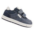 Navy-White - Pack Shot - Geox Boys Trottola Leather Trainers