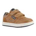 Caramel-Navy - Front - Geox Boys Trottola Leather Trainers