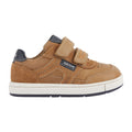 Caramel-Navy - Back - Geox Boys Trottola Leather Trainers