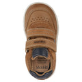 Caramel-Navy - Side - Geox Boys Trottola Leather Trainers