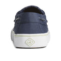Navy - Side - Sperry Mens Bahama II Boat Shoes