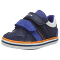 Navy-Royal Blue - Front - Geox Boys Kilwi Leather Trainers