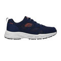 Navy-Orange - Back - Skechers Mens Oak Canyon Sunfair Suede Relaxed Fit Trainers
