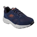 Navy-Orange - Front - Skechers Mens Oak Canyon Sunfair Suede Relaxed Fit Trainers