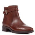 Brown - Front - Geox Womens-Ladies Felicity Leather Ankle Boots