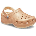 Shitake - Front - Crocs Womens-Ladies Classic Platform Glitter Clogs