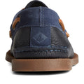 Navy - Back - Sperry Mens Authentic Original Tumbled Leather Boat Shoes