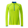 Bright Yellow-Bright Blue - Front - James and Nicholson Womens-Ladies Long Sleeve Sports Top