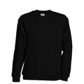 Black - Front - James and Nicholson Unisex Round Heavy Sweatshirt