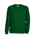 Dark Green - Front - James and Nicholson Unisex Round Heavy Sweatshirt